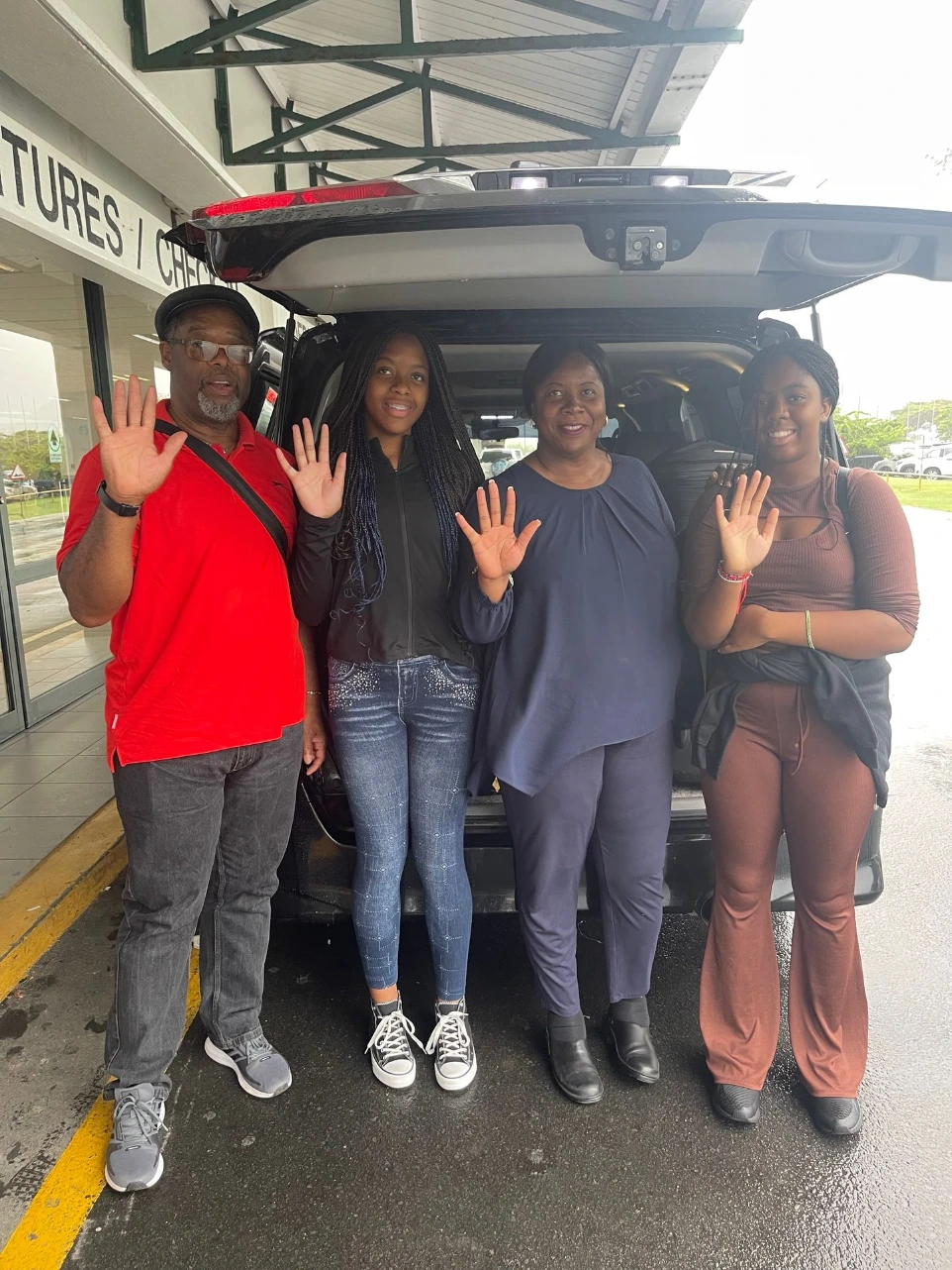 Guests welcomed by Ernest Rides airport transfer service in Saint Lucia