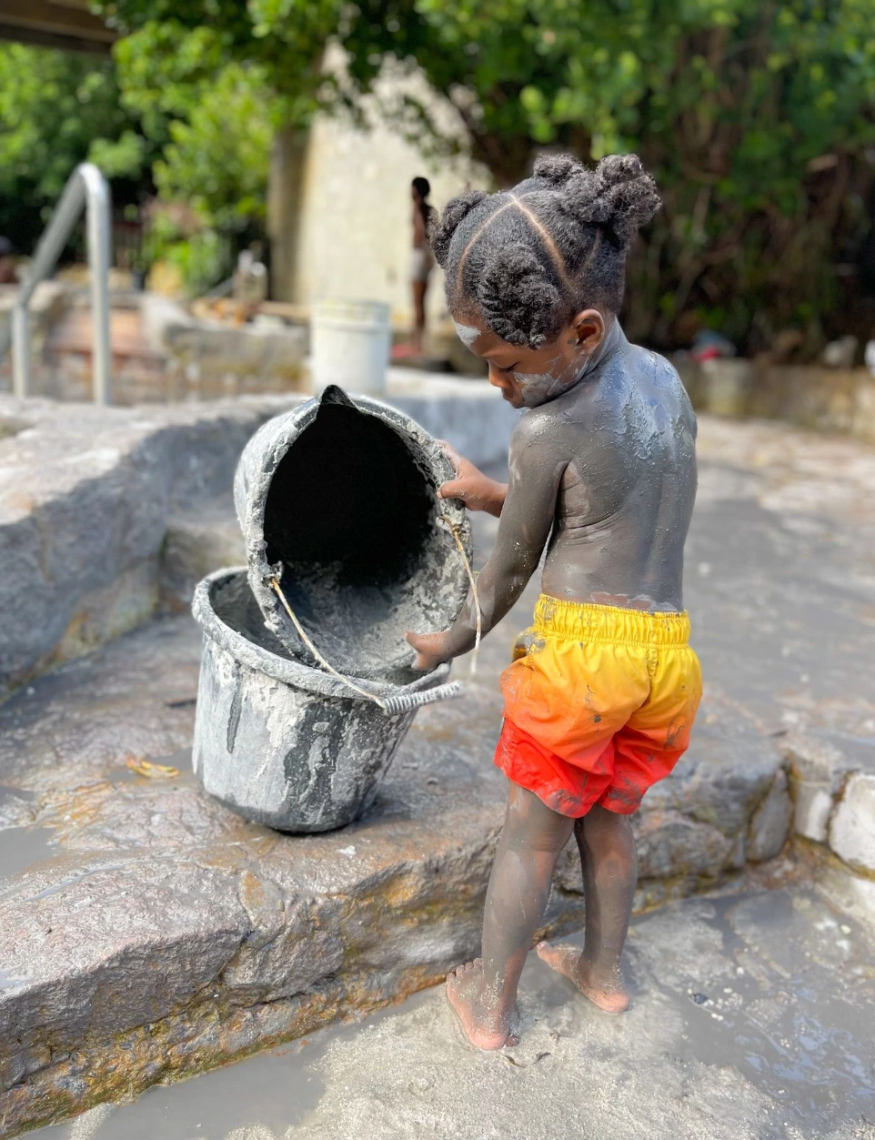 Visitors exploring Sulphur Springs on a Saint Lucia tour